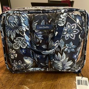 Vera Bradley 4pc cosmetic organizer. Blue floral. Never used.